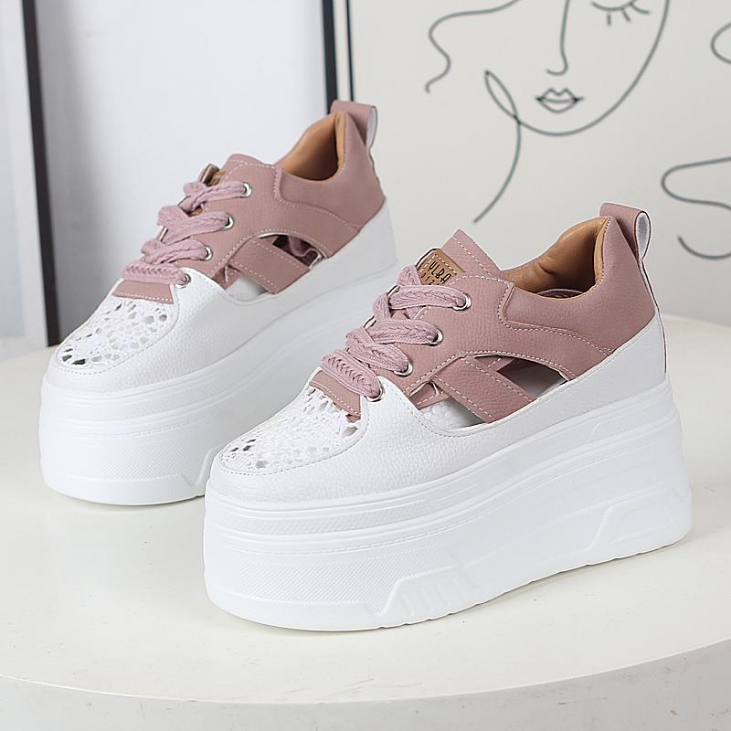 Fashion 12CM Women Breathable Platform Casual Shoes Women Height Increased Vulcanized Shoes Thick Sole Zapatos Mujer Zapatillas Mujer