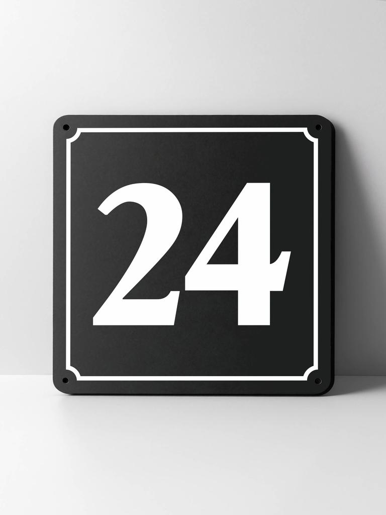 Metal House Number Sign, Black White Contrast, Outdoor Wall Decor for Home Street