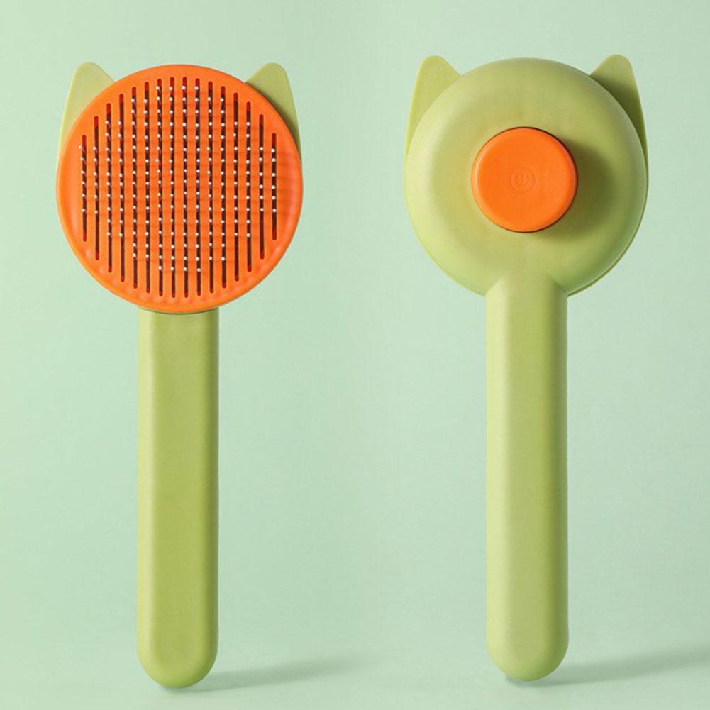 

Cat Hair Cleaner Brush with Release Button Self Cleaning Slicker Brush Removes Tangled Hair for Indoor Pet Shedding