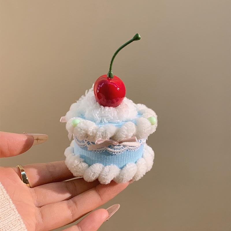 Cute Cherry Cake Hair Clip Women'S Birthday Hat Headwear Hairpin Photography Atmosphere Sense Props Hair Accessories Gift