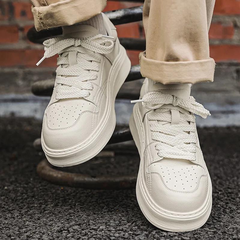 Fashion 2024 Spring Autumn New Designer Sneakers Men Fashion Casual Sports Platform Board Shoes Male Solid Color Zapatos De Hombre