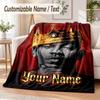 Kendrick Lamar Custom Name Flannel Throw Blanket Soft Warm for Sofa Bed Indoor Home Use