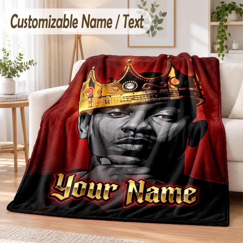 Kendrick Lamar Custom Name Flannel Throw Blanket Soft Warm for Sofa Bed Indoor Home Use