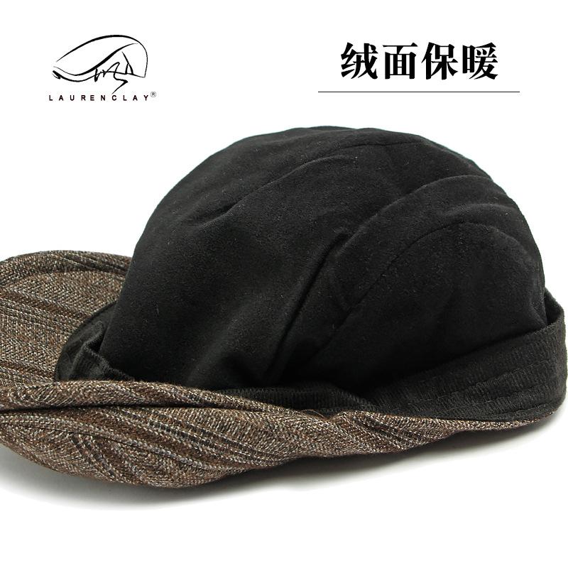 

Hat Women s British Retro Forward Hat Autumn and Winter New Versatile Beret Men s Literary Fleece Warm Cap Adjustable чорний