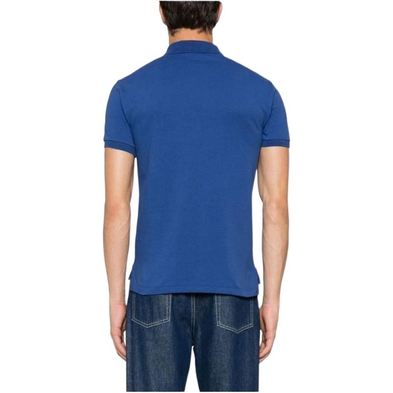 Polo Ralph Lauren Effen Kleur Polo Kraag Korte Mouw Knopen aan de Voorkant Half Open Geborduurd Print T-shirt Heren tops Blauw 710536856-402