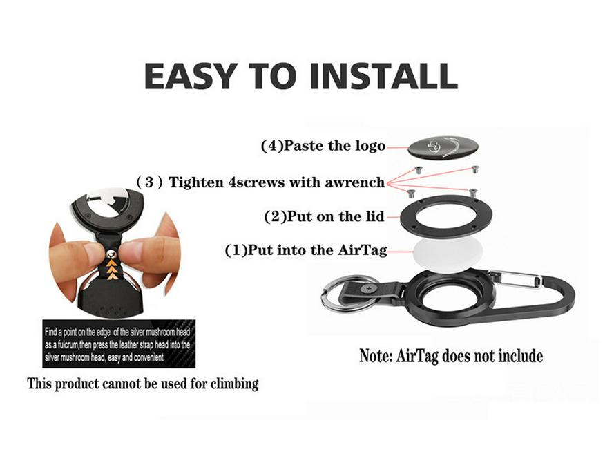 Outdoor Climbing Buckle with Apple AirTag Holder for Phone Tracking