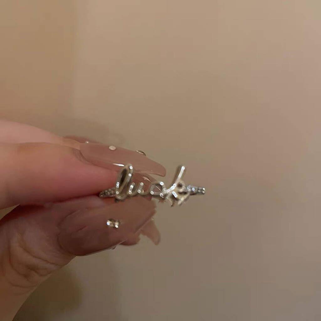 Anello Viso Sorridente Brillantinato Versatile Personalità Carina Divertente Brutto Carino Design di Tendenza di Nicchia Anello Aperto Femminile