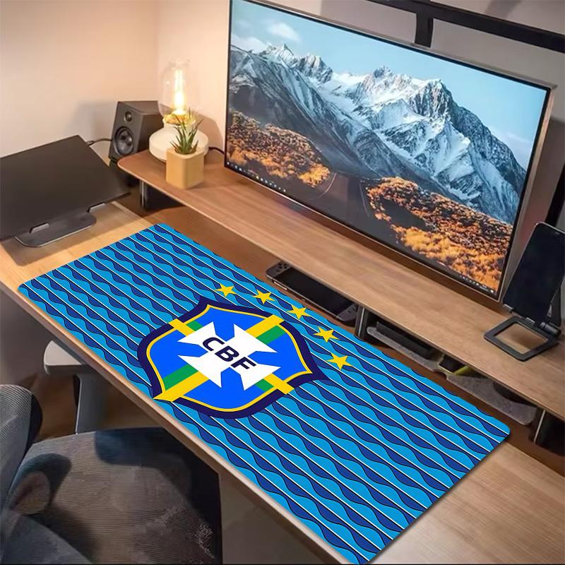 Brazil National Football Team Print  Cushion Non-slip Laptop Tablet Big Mousepad XXL Mat Mini PC Playmat With Lock edge