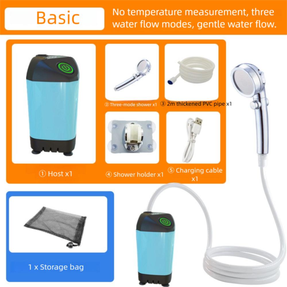 Temperature & Battery Digital Display Portable Camping Shower  Hiking Travel Beach