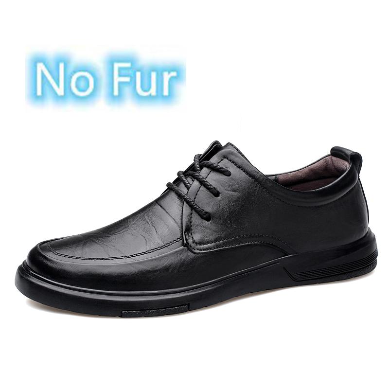 Autumn Winter New Men Shoes Genuine Leather Mens Casual Sneakers Classic Business Comfort Shoes Men Genuine Rubber Oxford Shoes