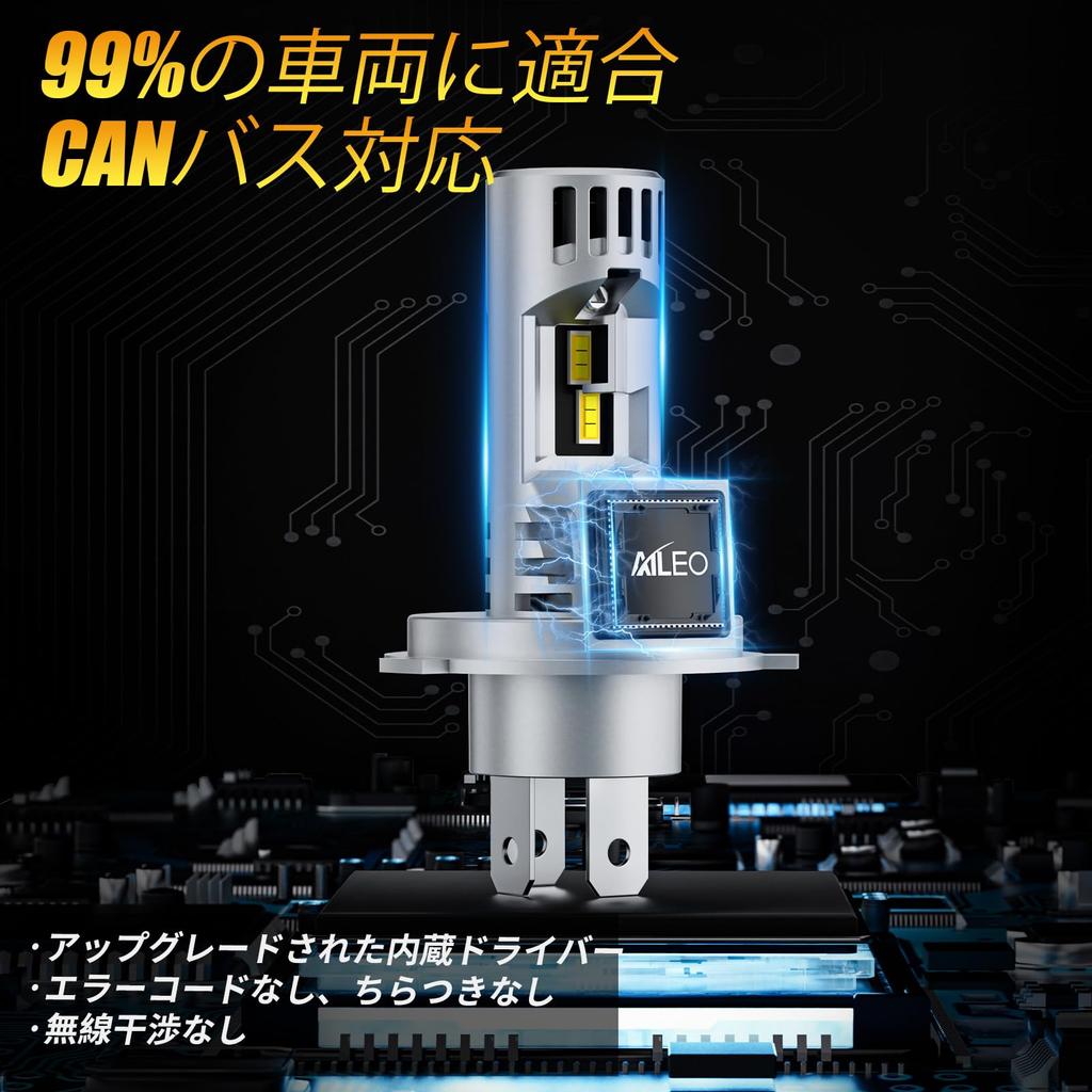 AILEO H4 LED Headlights Have 22000 Lumens Super Bright and Non-polarized Design for Easy