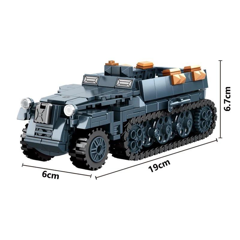 Military Army Soldiers World War Tank Armored Vehicle Model Assemble Building Blocks Bricks DIY Toys Gift