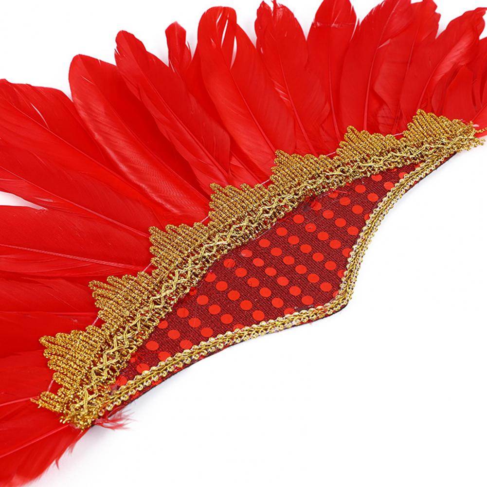 45cm Feather Cosplay Hat Carnival Indian Chief Hair Accessories Party Sparkling Embellished Headdress Colored Feather Headwear