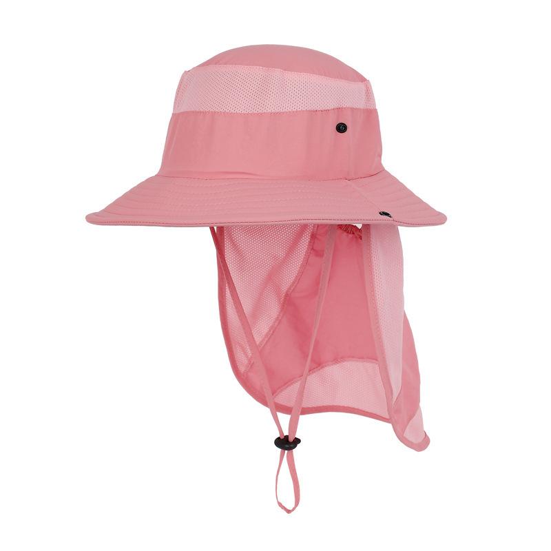 Chapeau de soleil avec protège-nuque pour garçons et filles, Casquettes de plage pour enfants, Visière Safari, UPF 50 +, 54-58 cm, Été, 8-15 ans (as the picture,One Size) pink