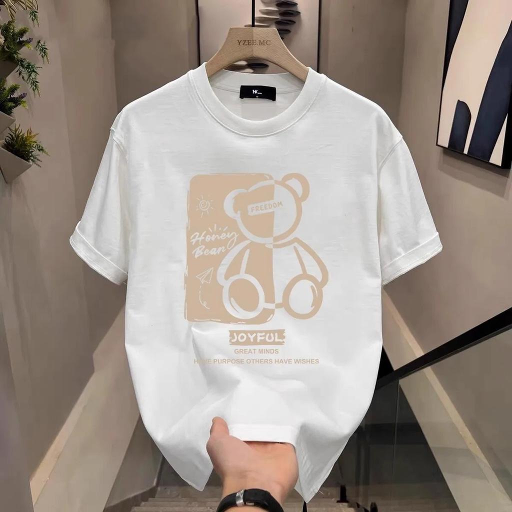 Hot Sale Luxury Summer Handsome Unisexs Pure Cotton Round Neck Short Sleeve Tshirt for Unisex Short Sleeve Loose Yk Tops New