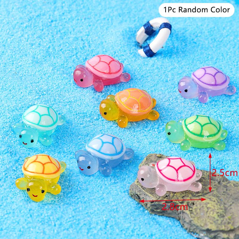 

3 шт. Мини светящаяся фигурка черепахи, имитация черепахи, украшение для микропейзажа, аквариума, декора для аквариума