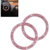 WZP 2PCS Bling Push To Start Button Cover, Crystal Rhinestone Engine Start Button Cover, Sparkling Car Interior Accessories for Women (Pink)