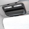 Car Sun Visor Sunglasses Storage Bag Durable PU Leather Multi Slot Card Holder for Vehicle Interior Organization