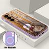 Guitar White Robe Print Case For Samsung Galaxy S26 Ultra S25 FE S24 S23 S22 Plus S21 FE Built-in Metal Plate Magnetic Silicone Cover