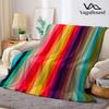 Rainbow Vertical Stripe Flannel Blanket Perfect for Sofa Office Bed Travel Sleep Read Relax Camping four season use