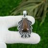 Pear Iron Tiger Eye Stone 925 Silver Sister Bezel Birthday New Pendant Jewelry