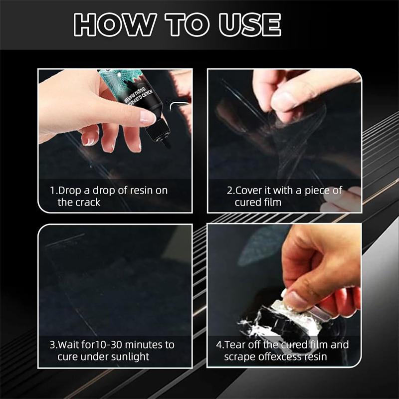2Pcs Car Windshield Glass Repair Kit For Scratches Fluid Agent Cracks Chips Window Glass Repair For Vehicle Windows Fix Tools