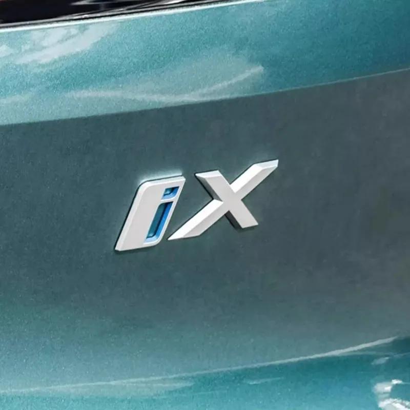 Car Stickers 3D ABS Material Letters Rear Trunk Emblem Tailgate Decals For BMW Ix I20 Black Silver Logo Accessories Az2