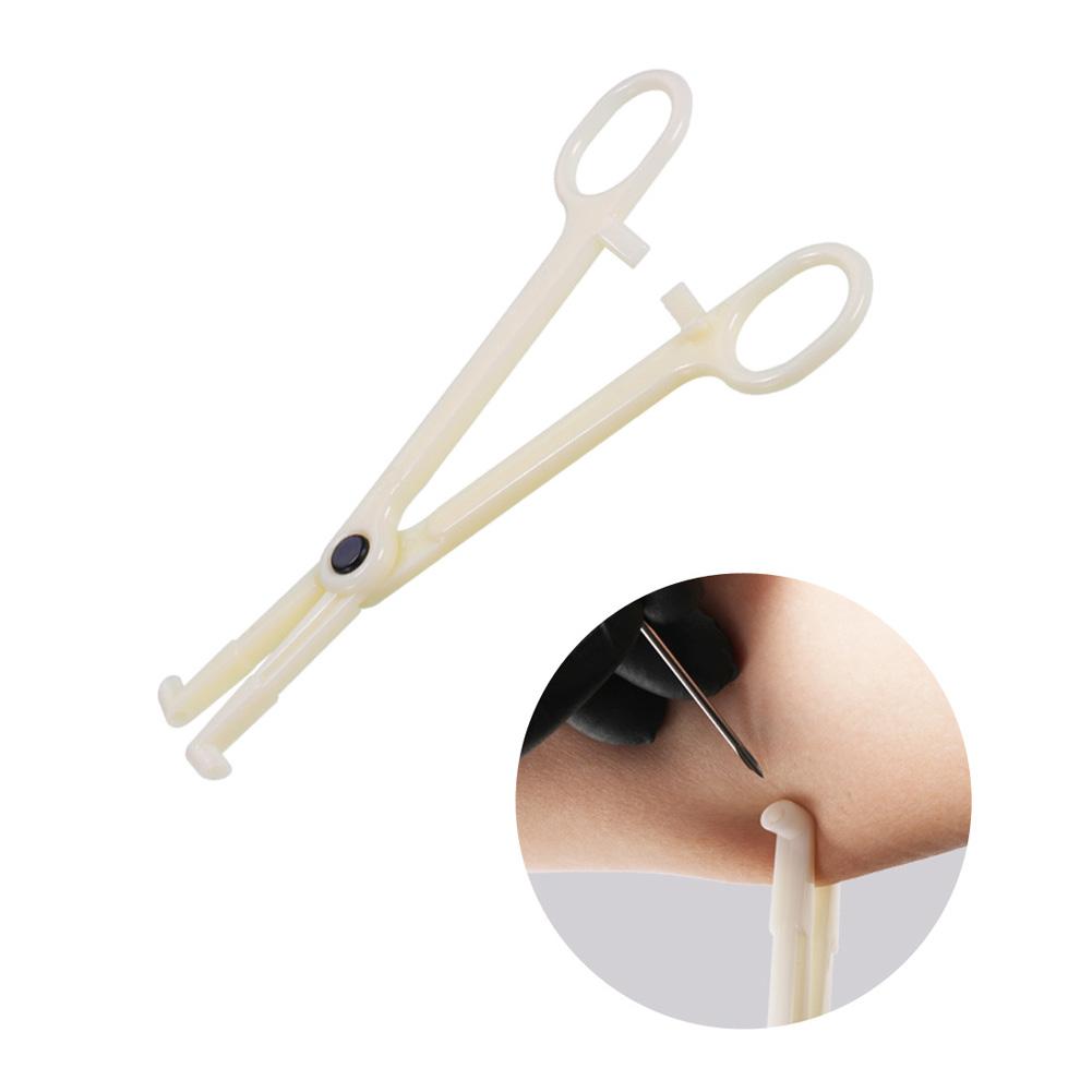 Disposable Sterile Slotted Round Navel Forceps Clamp Ear Nose Piercing Tools