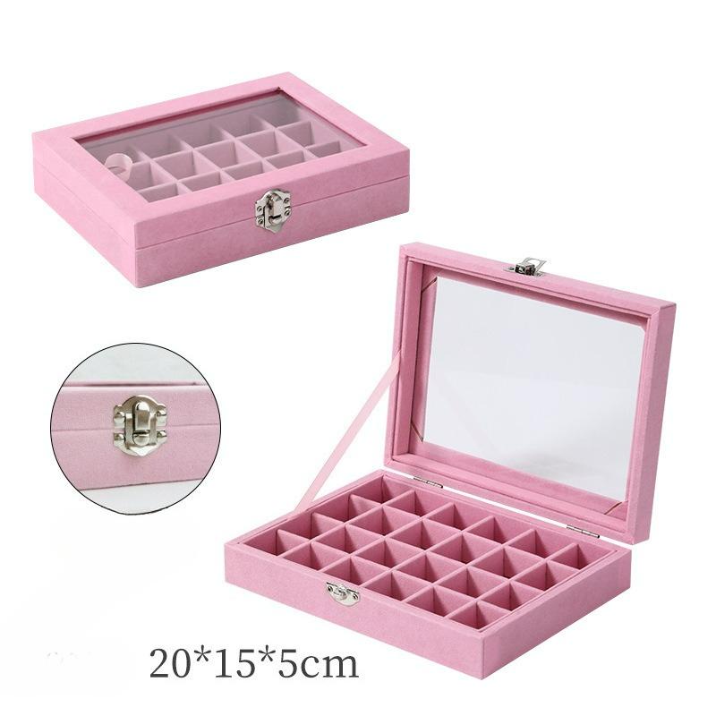 Premium Large Capacity Jewelry Box Flannel Jewelry Box Ring Necklace Jewelry Earrings Storage Box