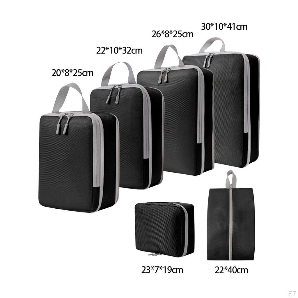 6 Pcs Kompression Verpackung Würfel Zipper Kulturbeutel Kann Aufgehängt Werden Gepäck Taschen Organisatoren für