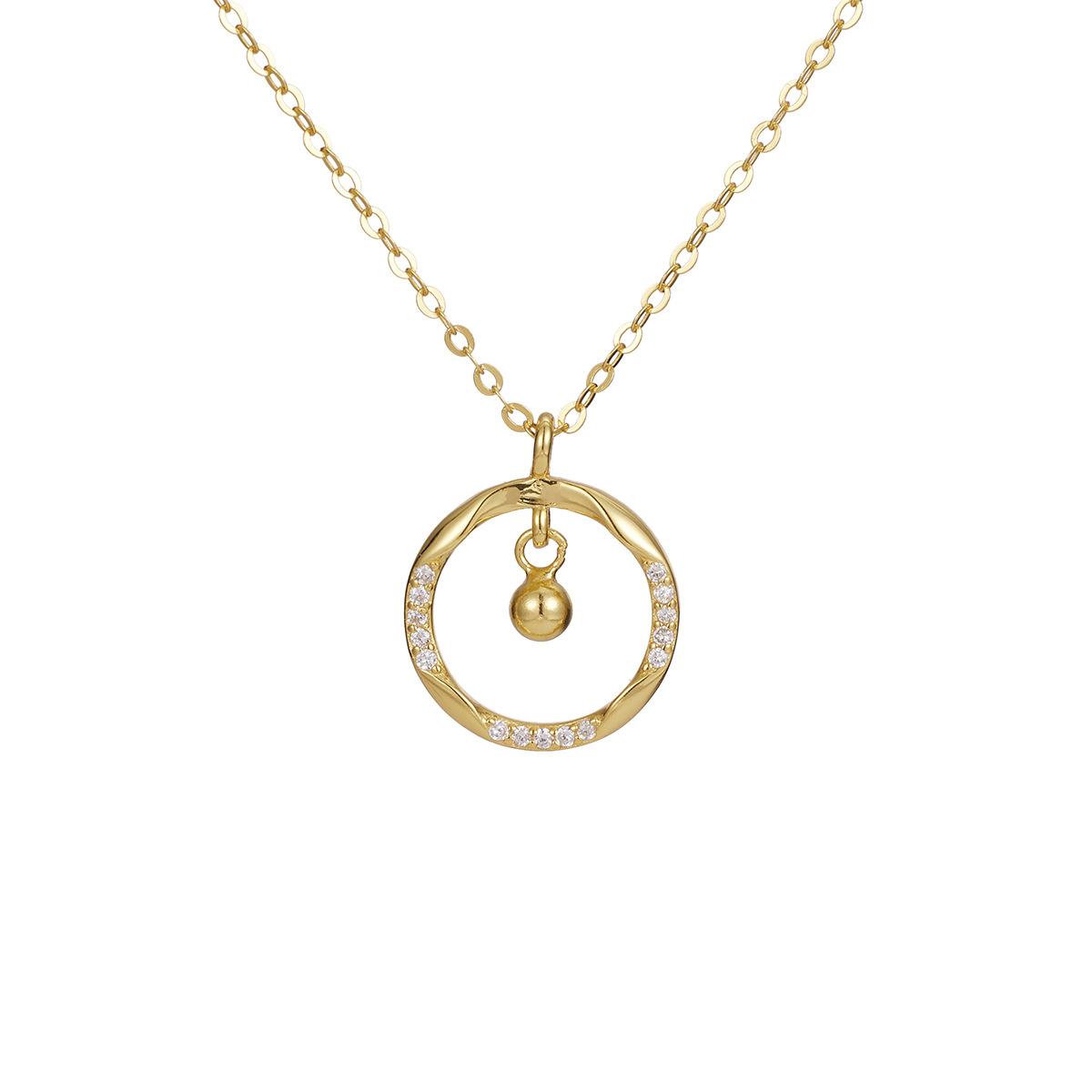 

S925 Sterling Silver Gold Plated Mobius Ring Bell Necklace Women s Ring Pendant Niche Girls Collarbone Chain Jewelry 925 silver