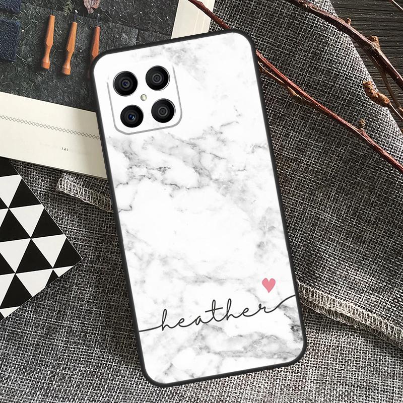 PERSONALISED marble name glitte Case For Honor 90 70 50 Lite Magic 5 Magic 6 Pro X6 X7 X8 X9 X6a X7a X8a X9a X8b X9b Cover