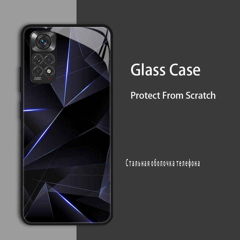 For Redmi Note 11 Case Cover Tempered Glass Case Hard Coque Bumper For Xiaomi Redmi Note11 Note 11 Pro 5G 4G 11s Protect Case