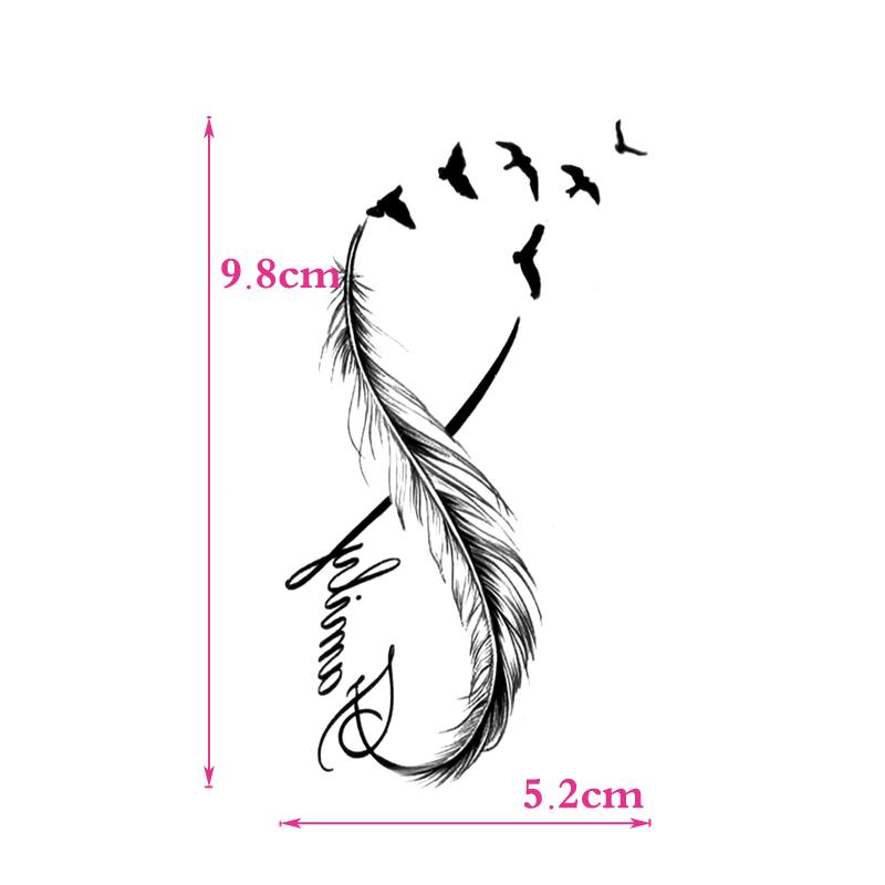 

Love Is Infinite Waterproof Temporary Tattoo Sticker Feather Tatuajes Star Henna Sleeve Glitter Tatoo Men Body Stickers