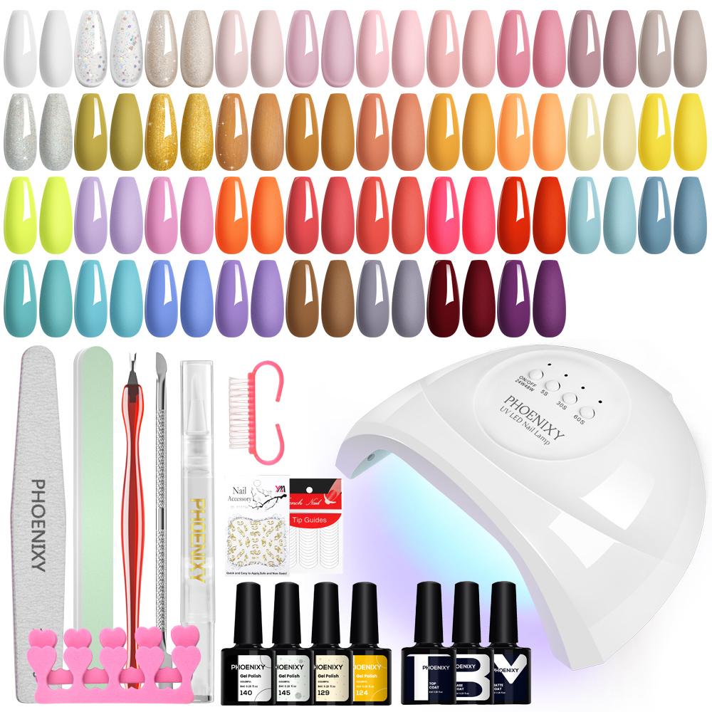 

Набір гель-лаку для нігтів PHOENIXY з ультрафіолетовим світлом 36 Вт, 38 кольорів Набір гелю Soak Off для нігтів Рожевий Червоний Коричневий Синьо-зелений Набір лаку для нігтів Манікюрний набір Подарунки set 09