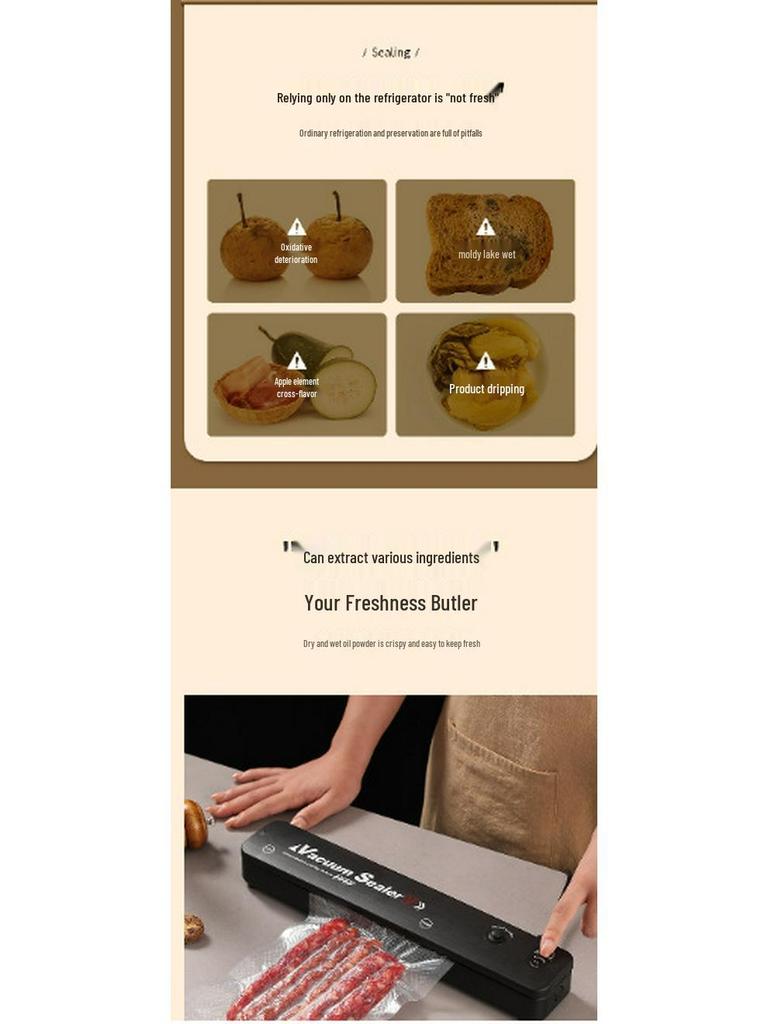 Mutfak İçin Taşınabilir Mini Otomatik Vakum Mühürleyici