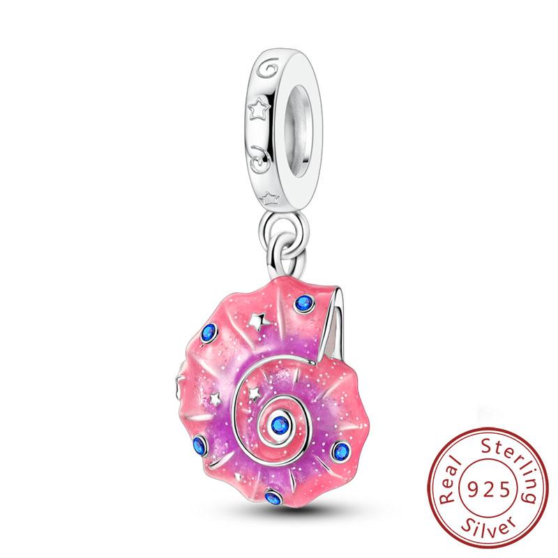 New Copper Charms Beads Pendants Summer Ocean Turtle Beach Fruit Shell Blue Charm For Women Bracelet Jewelry Gift