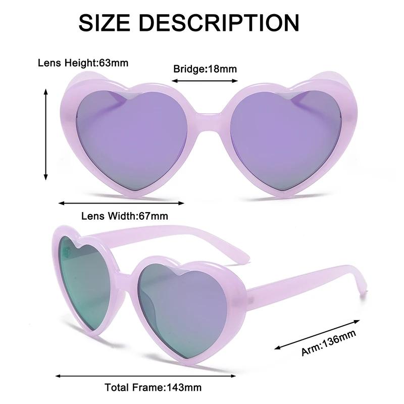 New Oversized Heart Shaped Polarized Sunglasses Uv400 Cute Trendy Love Fashion Eyewear For Women