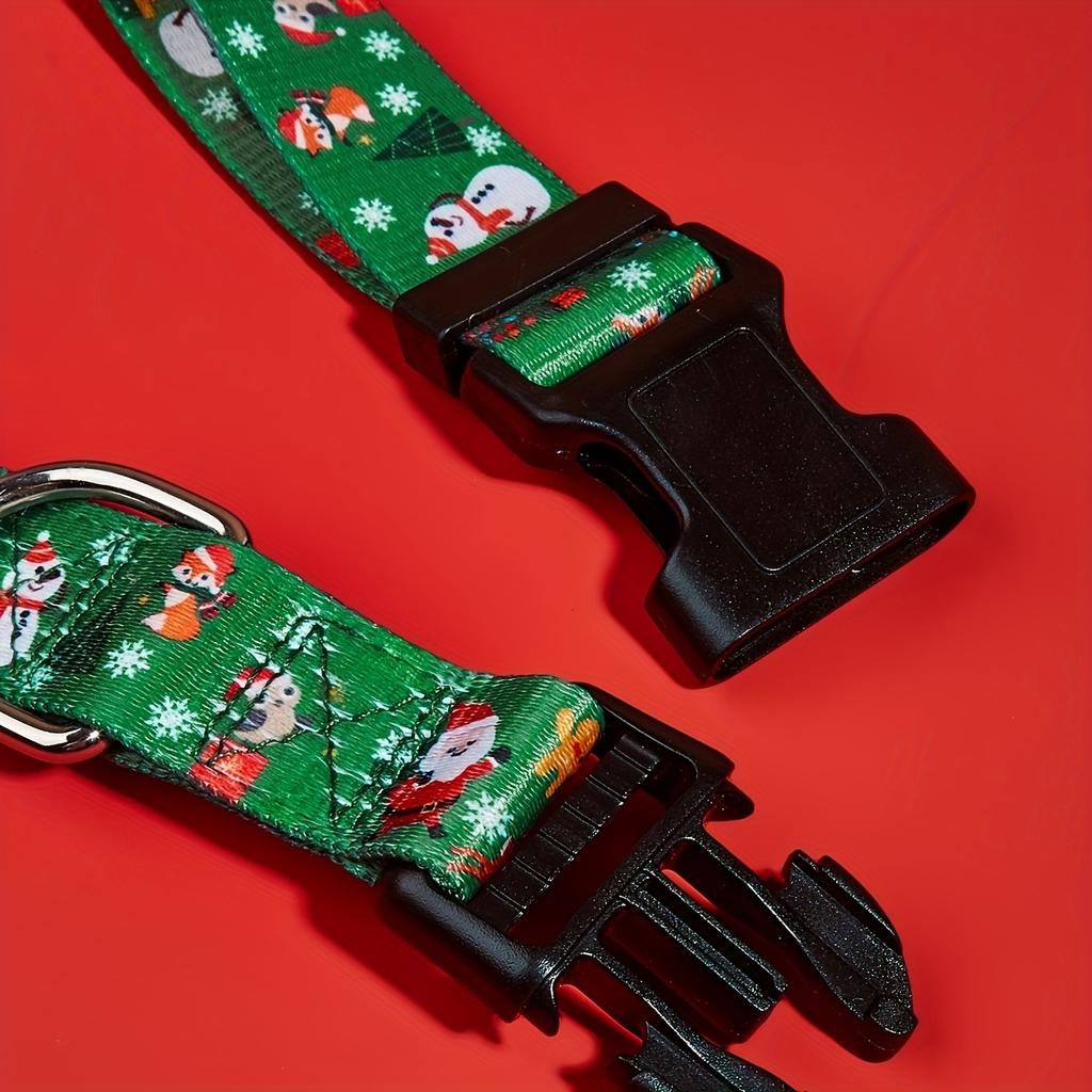 Pet Christmas Collar Dog Supplies Walking Dog Leash Chest Harness Pet Accessories Print Santa Claus Dog Collar