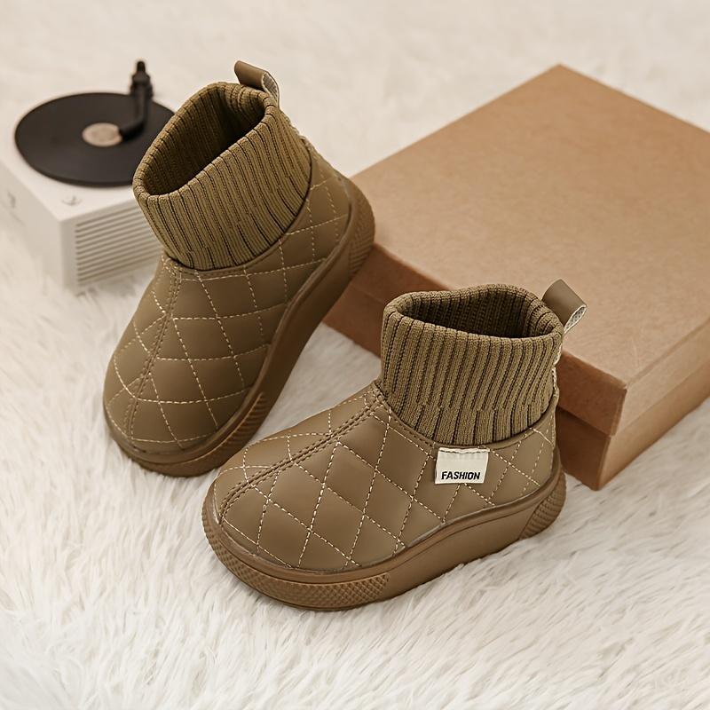 

Модные минималистичные ботильоны однотонные на скользкой подошве легкий верх из ПУ ткани ПВХ подошва круглый носок для мальчиков и девочек возраст до 30 хаки