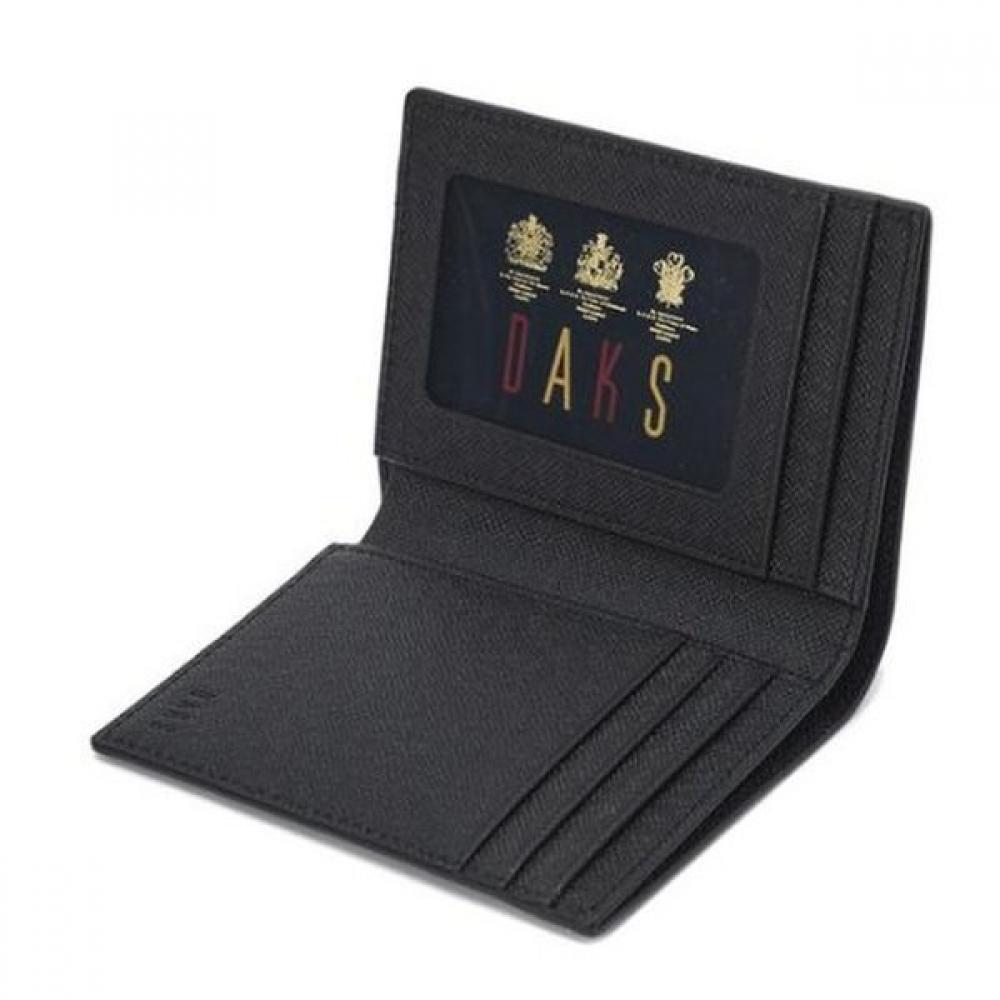 Daks Black Check Leather Slim Wallet Dbwa1e094bk