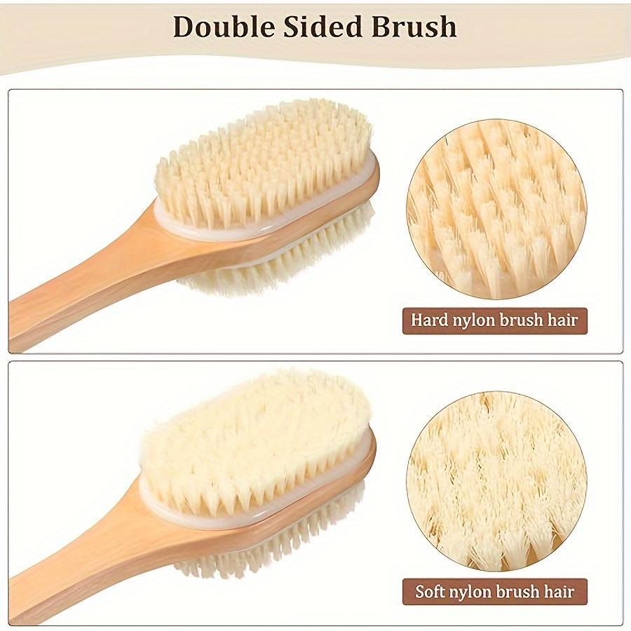 Back Scrubber Body Brush, Wet and Dry Use Body Brushes for Shower, Back Brush Bath Brush Exfoliating Brush with 17in Long Handle
