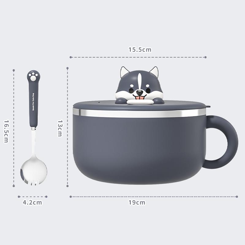 

1200ml Ramen Bowl Insulated Bowls Stainless Steel Instant Noodle Bowls With Lid Spoon Rice Soup Bowl Large Capacity Lunch Box