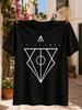 Minimalist Graphic With In Flames Text And Geometric Clean Symmetrical Front Print Tee Unisex All Unisex All Tshirt