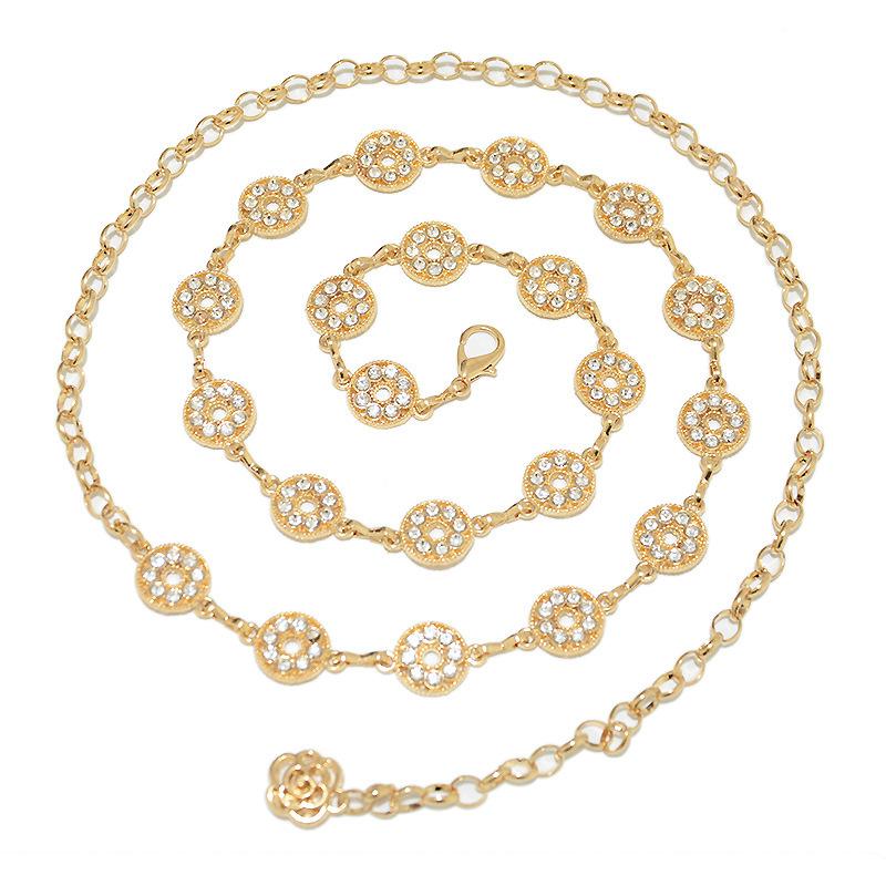 Meier Metal diamond waist chain women s fashionfashioneasiest for match rhinestone inlaid chain 120cm