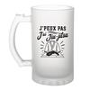 Chope À Bière - PLANETEE - J'peux Pas Minimaliste - Givrée - Verre Trempé 470 Ml - Anse