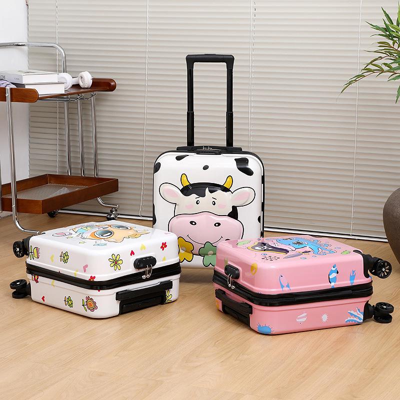 18" Cartoon Unisex Children's Spinner Luggage with Combo Lock & Wheels for Students