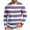 T-shirt casual a manica lunga raglan da uomo con girocollo, per l'uso quotidiano