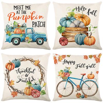 Autumn Pillow Cover Pumpkin Harvest Series Living Room Sofa Cushion Cover Bedroom Bedside Cushion Cover