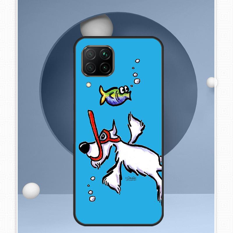 Cartoon schnauzer dog For Huawei Nova 12i 12s 11i 8i Y91 Y60 Y70 Y72 Y90 Y61 9 10 SE P20 P40 Lite P30 P60 Pro Case